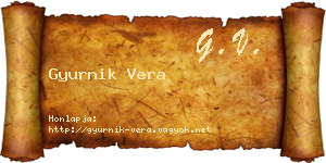 Gyurnik Vera névjegykártya